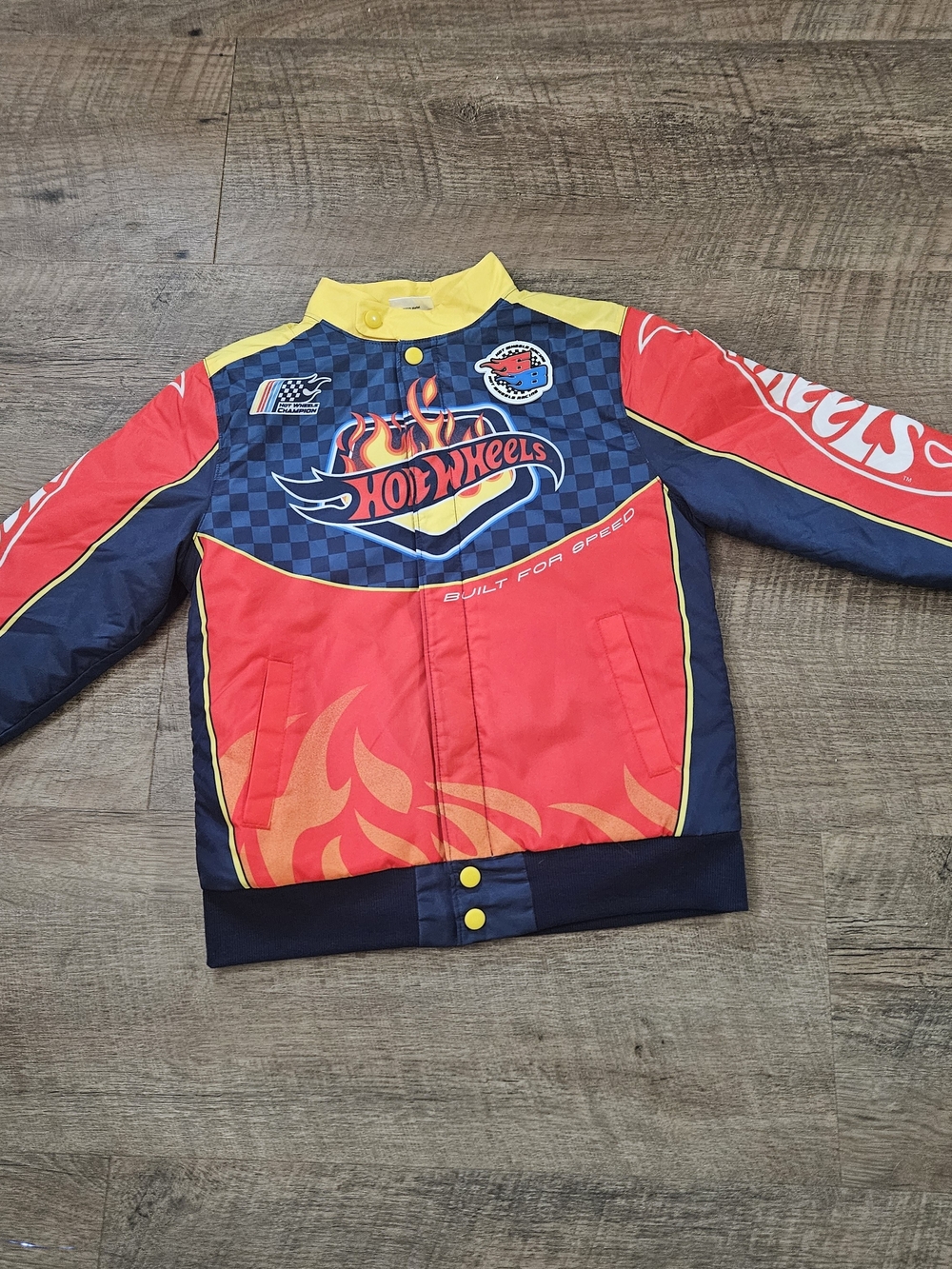 Hot wheels boys bomber jacket size L 8 Hot Wheel Racing champion
